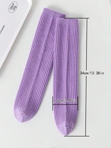 Children's Socks For Spring And Autumn, Boneless Mid-Calf Candy Color Socks For Big Boys And Girls - Hot Pink - View 12