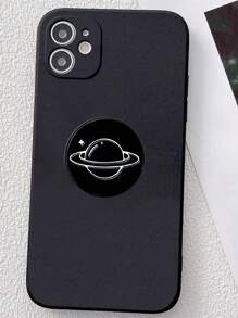 1入創意卡通行星設計可摺疊防刮防滑手機殼，適用於三星，蘋果，紅米手機 - 黑色 - 查看 2