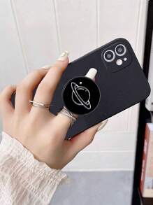 1入創意卡通行星設計可摺疊防刮防滑手機殼，適用於三星，蘋果，紅米手機 - 黑色 - 查看 3