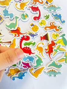 1set 48pcs Cute Cartoon Eva 3d Stickers With Four Options Of Engineering Car, Unicorn, Dinosaur And Animals For Children To Play And Decorate - Multicolor - View 8