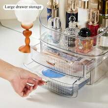 1pc Transparent Makeup Organizer Box, Multifunctional Waterproof Dustproof, Drawer Design For Cosmetics, Skincare & Lipstick, Perfect Gift For Friends And Lovers - Multicolor - View 7
