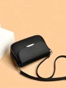 1pc Solid Color Retro Style Flap Crossbody Bag, Suitable For Women's Daily Use, Shoulder Bag, Crossbody Bag