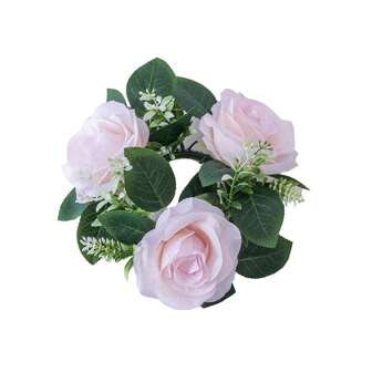 1pc Wedding Table Decoration With Artificial Roses Candle Cup & Wreath, Perfect For Valentine'S Day Proposal, Party Or Home Decor