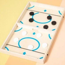 11pcs Wooden Puck Shooting Board Game Set, Including Board Game And Pucks, For Hand-Eye Coordination Training, Parent-Child Interaction - Multicolor - View 5