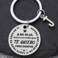 1 件创意西班牙不锈钢钥匙扣，适合儿子/继子返校毕业生日汽车配件可爱哥特 Y2k 圣诞礼物创意包挂绳带身份证夹汽车配件包饰 - 銀色 - 查看 4