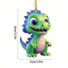 1 2D Acrylic Dinosaur Design Decorative Pendant, Car Rearview Mirror Decorative Pendant, Christmas Tree Decoration, Bag And Key Chain Accessories, Room Decoration, Home Decoration, Hanging Decoration, Scene Decoration - Multicolor - View 2
