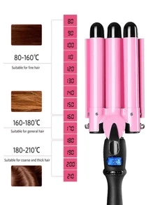 Rizador de Pelo Triple Barril, Ondas Definidas y Peinados Rápidos en Casa - Multicolor - Ver 7