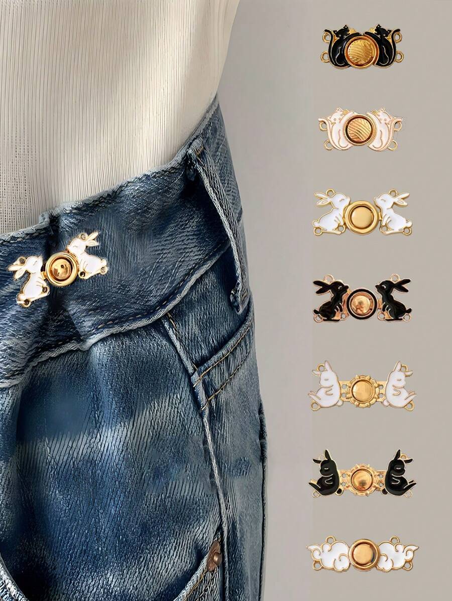 1套褲裙腰部緊縮即裝牛仔扣,針對寬鬆牛仔褲腰部夾子可拆卸牛仔褲縫製腰帶緊縮器