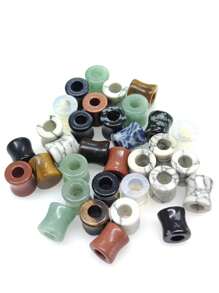 OKAYDOKY 石材質雙色中空耳塞,隨機顏色,穿孔飾品,適合日常佩戴 - 彩色 - 查看 6