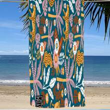 1條豹紋沙灘巾,現代超細纖維浴巾,適用於度假、露營、游泳、洗浴和送禮 - 彩色 - 查看 2