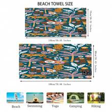1條豹紋沙灘巾,現代超細纖維浴巾,適用於度假、露營、游泳、洗浴和送禮 - 彩色 - 查看 5