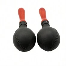 2pcs Percussion Maracas Pair Of Shakers Rattles Sand Hammer Percussion Instrument With ABS Plastic Shells And Wooden Handles For Live Performances And Recording Sessions - Black - View 9