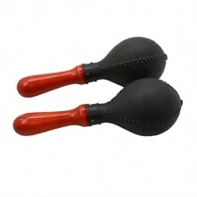 2pcs Percussion Maracas Pair Of Shakers Rattles Sand Hammer Percussion Instrument With ABS Plastic Shells And Wooden Handles For Live Performances And Recording Sessions - Black - View 8