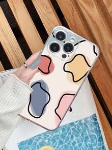 1pc High-Precision Translucent Anti-Drop Ins Style Colorful Graffiti Protective Phone Case Compatible With Iphone - Multicolor - View 2