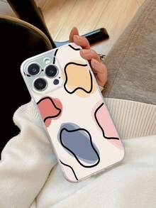 1pc High-Precision Translucent Anti-Drop Ins Style Colorful Graffiti Protective Phone Case Compatible With Iphone - Multicolor - View 3