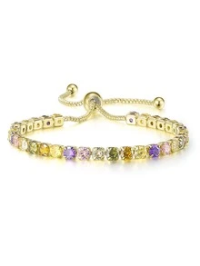 1 件基本簡約風格多色可調式抽繩手鍊 - 彩色 - 查看 25