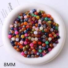 50g/Pack Faux Stone Two-Tone Gradual Change Round Beads For Diy Jewelry Making, Bracelet, Necklace, Earring Or Hair Accessories - Two-color Imitation Jade Mixed Color Beads - View 7