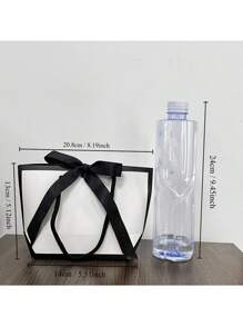 8入組,蝴蝶結裝飾手提袋,白色大容量紙質手提袋,萬聖節感恩節聖誕節新年婚禮生日禮品包裝袋,簡約純色購物袋,糕點包裝袋,小型企業裝備,最便宜的物品 - 白色 - 查看 2