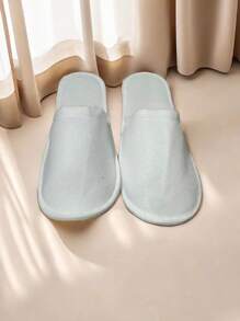 Hotel Disposable Slippers With Thick Sole For Guest Rooms, Travel, Portable & Foldable, Suitable For Salon And Hotel - White - View 1