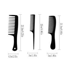 3pcs/Set Hair Styling Tools Including Pointed Tail Combs, Dense Teeth Apple Combs And Wide-Toothed Big-Knife Combs, Suitable For Different Hairstyles, Won'T Hurt Hair - Black - View 2