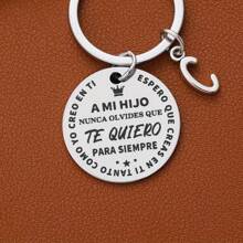 1 件创意西班牙不锈钢钥匙扣，适合儿子/继子返校毕业生日汽车配件可爱哥特 Y2k 圣诞礼物创意包挂绳带身份证夹汽车配件包饰 - 銀色 - 查看 7