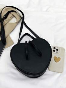 1 Pc Woman's Love Style PU Leather Zipper Closed Fashion Handbag Is Suitable For Valentine's Day Gifts In Autumn And Winter - Black - View 8