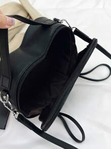 1 Pc Woman's Love Style PU Leather Zipper Closed Fashion Handbag Is Suitable For Valentine's Day Gifts In Autumn And Winter - Black - View 7