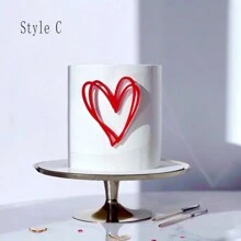 3 pièces Décoration de gâteau sur le côté de la Saint-Valentin en acrylique en forme de coeur