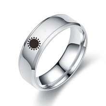 1pc Stainless Steel Couple Rings With Star & Moon Design, Unisex. Suitable For Self, Girlfriend, Boyfriend, Family, Friends, Classmates, Daily Wear - Multicolor - View 20