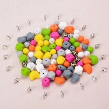 101入組心形矽膠珠子12/14圓形迷你六角矽膠裝飾珠子套件,diy珠鍊、鎖匙扣、手鍊製作,橡膠珠掛飾製作（心形） - 心形 - 查看 7