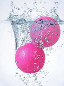 1pc Rose Red Tpe Muscle Fascia Ball Roller Acupoint Therapy Massage Yoga Peanut Ball - Hot Pink - View 2