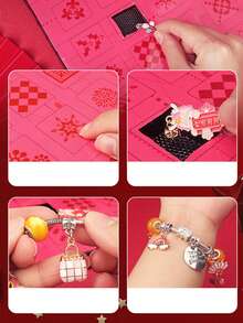 1套成人女孩女士珠寶盲盒,包括24個吊墜和2條鍊子,慶祝24天的農曆新年倒數日曆禮物盒,2024新年項鍊手鍊耳環戒指禮物 - 26件組DIY飾品盲盒 - 查看 5