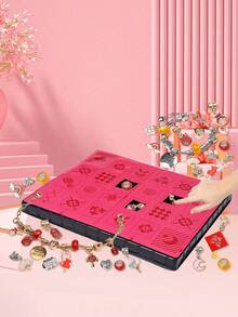 1套成人女孩女士珠寶盲盒,包括24個吊墜和2條鍊子,慶祝24天的農曆新年倒數日曆禮物盒,2024新年項鍊手鍊耳環戒指禮物 - 26件組DIY飾品盲盒 - 查看 4