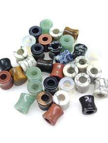 OKAYDOKY 石材質雙色中空耳塞,隨機顏色,穿孔飾品,適合日常佩戴 - 彩色 - 查看 1