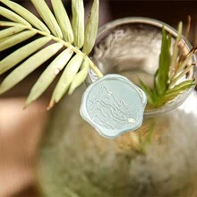 18入組蝴蝶和植物設計貼紙,適用於diy裝飾,剪貼簿,日誌,封蠟,糖果包裝等 - 綠色 - 查看 3