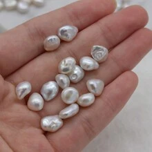 1 件不对称形状克氏巴洛克淡水珍珠珠，适合 DIY 珠宝制作 - 白色 - 查看 7