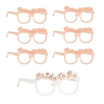 10pcs Single's Party Masks Bride To Be Gold-Stamped Paper Glasses Team Bride Bridesmaid Party Decor Eyewear For Wedding Photography