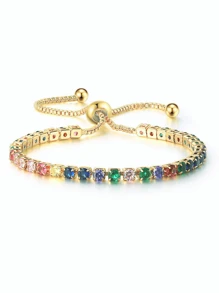 1 件基本簡約風格多色可調式抽繩手鍊 - 彩色 - 查看 18