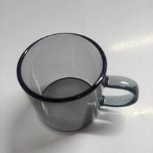 6 Stücke/Set, 4 Stücke/Set, 2 Stücke/Set graue Glastassen, geeignet für Zuhause, Café, Einkaufszentrum, Laden zum Trinken von Kaffee, Tee, Wasser, Getränken usw.