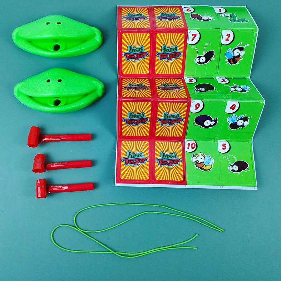 1pc Color Changing Lizard Card Game,Green Frog Tongue Out Table Game, Family Gathering Competitive Interaction Desktop Toy - Green - View 1