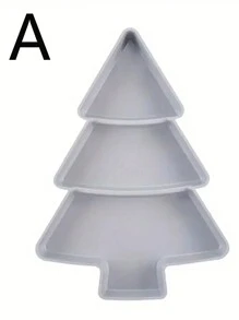 2pcs/Set Christmas Tree Fruit Bowl Restaurant Snack Plate Plastic Candy Dish Melon Seed & Dried Fruit Box Slouchy Food Box - Multicolor - View 5