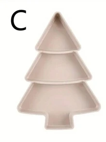 2pcs/Set Christmas Tree Fruit Bowl Restaurant Snack Plate Plastic Candy Dish Melon Seed & Dried Fruit Box Slouchy Food Box - Multicolor - View 7