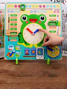 下單時贈送木制青蛙多功能日歷鬧鐘認知玩具套裝 - 綠色 - 查看 1