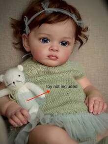 GUESSBELLY 24inch Reborn Doll 60cm Hand Painted Doll With Genesis Painting Realistic Newborn Baby Girl Birthday GIft Alive - Green - View 6