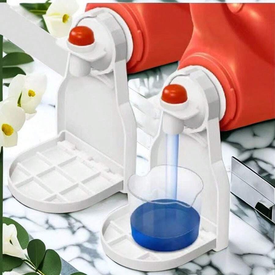 2pcs Laundry Detergent Plastic Cup Holder, Prevent Liquid Spillage, Foldable And Convenient - Black - View 1