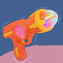 1pc Space Projection Gun, Large-Sized Sound And Light Electric Toy Gun With Realistic Music - Orange - View 2