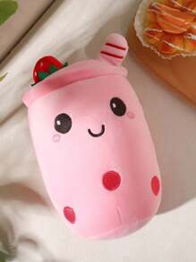 1 Miếng 25cm/9.8in Dễ thương Trà trái cây Hình cốc Đồ chơi Plush Với Trân châu , Món quà tốt nhất Đối với Trẻ em Và Thú cưng - Hồng - Xem 1