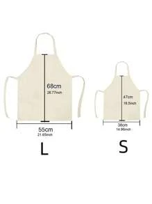 1件大象、老鷹、蔬菜、熊貓、指甲油、字母、狗圖案的亞麻圍裙 - 寶藍色 - 查看 5