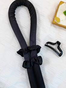 8 件裝女式黑色海綿大波浪捲髮器,無熱且溫和,適合日常使用