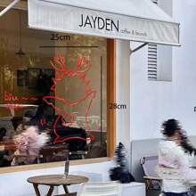 1入組新年2024年窗貼玻璃貼cny龍年裝飾牆貼門貼靜電貼